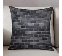 LEZUAHSH Cushion Cover,Pillow Cover Throw Pillow Case Decor Home Livingroom Couch Sofa,Gray and White, Modern Brick Wall Tiles Urbanism Architecture Buildings Urban Art Bi,20 x 20 in