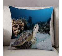 LEZUAHSH Cushion Cover,Pillow Cover Throw Pillow Case Decor Home Livingroom Couch Sofa,Green turtle on the house reef at Marsa Shagra in the Red Sea Egypt,20 x 20 in