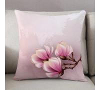 LEZUAHSH Cushion Cover,Pillow Cover Throw Pillow Case Decor Home Livingroom Couch Sofa,Nature spring background with magnolia branches,12 x 12 in