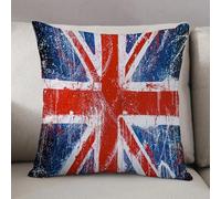 LEZUAHSH Cushion Cover,Pillow Cover Throw Pillow Case Decor Home Livingroom Couch Sofa,Retro The Union Flag of UK Union Jack Red Navy Blue,16 x 16 in