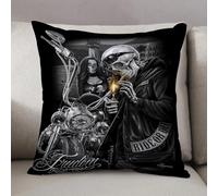 LEZUAHSH Cushion Cover,Pillow Cover Throw Pillow Case Decor Home Livingroom Couch Sofa,Rock N Roll skeleton,16 x 16 in
