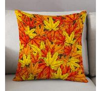 LEZUAHSH Cushion Cover,Pillow Cover Throw Pillow Case Decor Home Livingroom Couch Sofa,Seamless pattern of autumn maple leaves yellow red and orange. Foliage of deciduous tree l,18 x 18 in