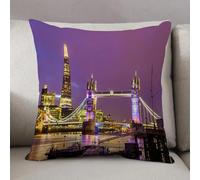 LEZUAHSH Cushion Cover,Pillow Cover Throw Pillow Case Decor Home Livingroom Couch Sofa,View of Tower Bridge in the evening - London,18 x 18 in