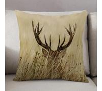 LEZUAHSH Cushion Cover,Pillow Cover Throw Pillow Case Decor Home Livingroom Couch Sofa,Whitetail deer fawn in the wilderness stag in rural hunting theme of ca,12 x 12 in