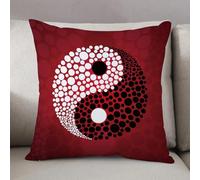LEZUAHSH Cushion Cover,Pillow Cover Throw Pillow Case Decor Home Livingroom Couch Sofa,yin yang symbol with star burst vector also available in my portfolio,18 x 18 in