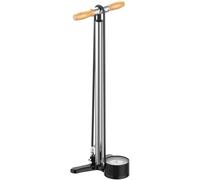 LEZYNE Alloy Floor Drive 3.5 High-Pressure Bicycle Floor Pump | 220 PSI, 3.5-Inch Analog/Digital Gauge, CNC Aluminum Construction, Wood Handle, High-Strength Hose