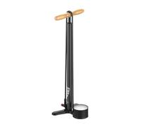 LEZYNE CLIK Floor Drive Bike Pump - Professional High-Performance Floor Pump w/ABS Pro Clik Chuck | Steel & Aluminum Construction w/3.5" Analog Gauge & Wooden Handle, High Volume