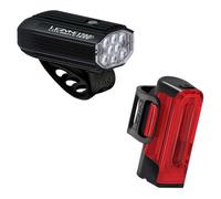 Lezyne Lite Drive 1200+ / Drive Pro 400+ Light Set Red 1200 / 400 Lumens