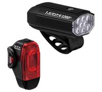 Lezyne Lite Drive 1200+ KTV Drive Pro+ LED Bike Lights Pair - Black / Light Set / Rechargeable
