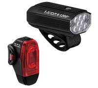 Lezyne Lite Drive 1200+ KTV Drive Pro+ LED Bike Lights Pair - Black / Light Set / Rechargeable