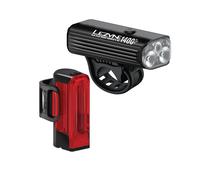 Lezyne Macro Drive 1400+ / Strip Drive Pro 400+ Light Set Silver 1400 / 400 Lumens 1400 / 400 Lumens Black
