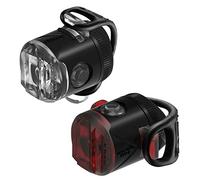 LEZYNE USB Femto Drive LED Cycling Light Set - Black, Pair/Front Rear White Red Head Tail USB Rechargeable Battery Safe Commute Dark Bike Cycle Bicycle City Ride Mountain Road LED Accessories
