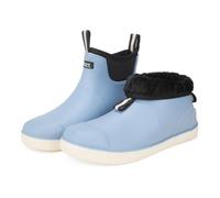 Lezzglt Men's Deck Boots, Saltwater Fishing Booties, Rubber Waterproof Ankle Rain Boots, High-Performance Footwear, Chelsea Boots for Gardening, Fishing, Boating, Camping, Sailing, Light blue fluffy