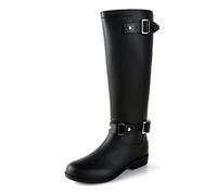 Lezzglt Rain Boots for Women Waterproof Knee High Wellington Boots Comfortable Lightweight Garden Boots Keep Warm Work High Fishing Boots for Outdoor, metallic, 5.5 UK