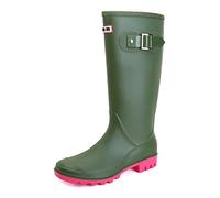 Lezzglt Women Rain Boots Waterproof Knee High Boots Comfortable Lightweight Garden Boots Keep Warm, Outdoor Fishing High Boots, army green, 5/6 UK