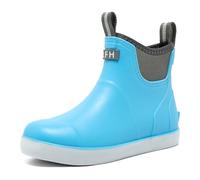 Lezzglt Women's Deck Boots Rubber Rain Boots Chelsea Ankle Booties, Blue, 4.5 UK