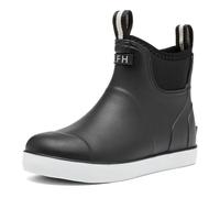 Lezzglt Women's Deck Boots Rubber Rain Boots Chelsea Ankle Booties with Non-Slip Sole Waterproof Fishing Shoes for Outdoor Work Garden Camping, black, 8 UK