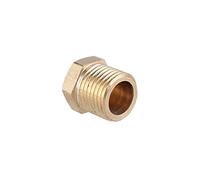Lfang-Brass Hose Fitting 1/8" 1/4" 3/8" 1/2" 3/4 BSP Female Thread Brass Hex Head Socket End Cap Plug Copper Coupler Connector Adapter Pipe Fittings, Good wear Resistance(3/8")