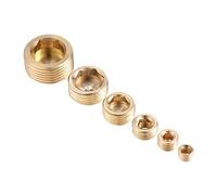Lfang-Brass Hose Fitting 1/8" 1/4'' 3/8" NPT Thread Internal Hex Thread Socket Pipe Plug Fitting Connector Brass Pipe Fittings, 10Pcs, Good wear Resistance(1/8")