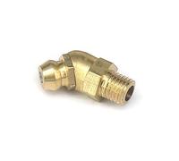 Lfang-Brass Hose Fitting 10pcs M4-M14 Male 45/90 Degree Brass Grease Zerk Nipple Fitting for Grease Gun Machine Tool Accessories, Good wear Resistance(M5,45 Degree)