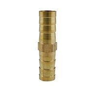 Lfang-Brass Hose Fitting Brass 2 Way Barbed Pipe Fitting Straight Coupling Connector Adapter Hose Barb 4mm 5mm 6mm 8mm 10mm 12mm 14mm 16mm 19mm 25mm, Good wear Resistance(10mm OD Length 65mm)