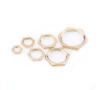 Lfang-Brass Hose Fitting Brass Hex Lock Nuts Pipe Fitting M10 M12 1/8" 1/4" 3/8" 1/2" 3/4" 1" Female Thread Hexagonal Shank Cap, Good wear Resistance(1/4")