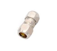 Lfang-Brass Hose Fitting Compression Ferrule Tube Fitting 4mm 6mm 8mm 10mm 12mm Brass Pipe Double Card Set Copper Joints Tubing Nut Lock Double Straight, Good wear Resistance(OD Tube 8mm to 10mm)