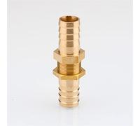 Lfang-Brass Hose Fitting Copper Pipe 6 8 10 12 14 16mm ID Hose Barb Bulkhead Brass Barbed Tube Pipe Fitting Coupler Connector Adapter, Good wear Resistance(14mm)