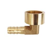 Lfang-Brass Hose Fitting Coupler Connector for Fuel Gas Water, 8~16mm Hose Barb x 1/2" Female Thread 90 Degree Elbow Brass Barbed Fitting, Good wear Resistance(OD 8MM,1/4")