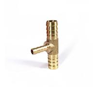Lfang-Brass Hose Fitting Hose Barb 4mm-16mm Tee Type Reducing Brass Barbed Pipe Fitting Reducer Coupler Connector Adapter, Good wear Resistance(10 6 10mm OD)