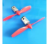 Lfang-DIY Motor 2sets/pack N21 3V 17000RPM Micro DC Motor With Black Red Propeller CW CCW Model Airplane Helicopter Fan DIY Parts, high transmission efficiency(Red Propeller Motor)