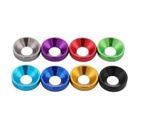 Lfang-Washers Aluminum Alloy Countersunk Washer M2 M2.5 M3 M4 M5 M6 M8 Colourful Anodized Countersunk Head Bolt Washers Gasket, Corrosion and rust resistance(M5 10pcs,Gray)