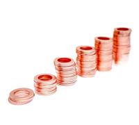 Lfang-Washers M12 M13 M14 M16 M18 Copper Gasket Flat Washers Sealing Gaskets 16mm-24mm OD 1mm-1.5mm Thickness, 10pcs, Corrosion and rust resistance(13mm x 18mm x 1.5mm)