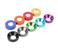 Lfang-Washers M2 M2.5 M3 M4 M5 M6 M8 Aluminium Alloy Conical Washers Colorful Spacers Gasket, 10pcs Corrosion and rust resistance(Skyblue,M2)