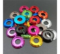 Lfang-Washers M2 M2.5 M3 M4 M5 M6 M8 Colourful Aluminum Cup Head Washer For Button Head Screw, Corrosion and rust resistance(Silver,M3 50pcs)