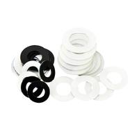 Lfang-Washers M2 M2.5 M3 M4 M5 M6 M8 M10 M12 Black/Transparent Adhesive Backed PVC Washer Viscose Plastic Round Washers， Corrosion and rust resistance(Transparent,M4x8x1(200Pcs))