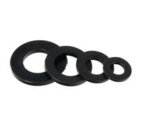 Lfang-Washers M2 M2.5 M3 M4 M5 M6 M8 M10 M12 M14 M16 M18 M20 Black Nylon Flat Washers Plastic Flat Washers Waterproof Seals， Corrosion and rust resistance(M4X8X1mm(200pcs))