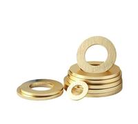 Lfang-Washers M2 M2.5 M3 M4 M5 M6 M8 M10 M12 M14 M16 M18 Solid Brass Copper Flat Washer Plain Brass Gasket Shim Pad Ring, Corrosion and rust resistance(M6 x 12 x 1(50pcs))