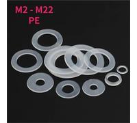 Lfang-Washers M2 M3 M3.5 M4 M5 M5.8 M6 M8-M22 Clear Nylon Plain Washers Plastic Flat Washer Round Gasket PE Transparent Shim, Corrosion and rust resistance(M22x33x1(30pcs))