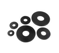Lfang-Washers M3 M4 M5 M6 M8 M10 M12 M14 M16 Black Carbon Steel Large Size Oversize Big Wider Flat Washer Plain Gasket, Corrosion and rust resistance(50pcs M5x10x1)