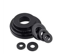 Lfang-Washers M5 M6 M8 M10 M12 -M24 Black Plastic Nylon Flat Washer Plastic Insulation Spacers Seals Nylon Washers Flat Gasket, Corrosion and rust resistance(M5x10x0.5-50pcs)