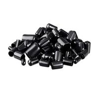 Lfang-Washers Red Black Rubber End Caps Vinyl Thread Protectors With Screws Bolts Safety Covers Anti-Corrosion Dust Proof, Corrosion and rust resistance(Black,8mm 10pcs)