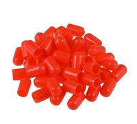 Lfang-Washers Red Black Rubber End Caps Vinyl Thread Protectors With Screws Bolts Safety Covers Anti-Corrosion Dust Proof, Corrosion and rust resistance(Red,16mm 10pcs)