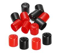 Lfang-Washers Rubber End Caps Vinyl End Caps With Black And Red Screws Rubber Thread Protectors Safety Covers, Corrosion and rust resistance(Black,8mm 10pcs)