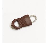 Lfang-Zippers 2Pcs/Set Replacement Zipper Tags Black Zip Pull Fixer for Clothes Travel Bag Suitcase Clothes Tent Backpack, Smooth and Durable(Brown 2Pcs,44x16mm)