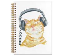 LFBEK Orange Tabby Cat Spiral Notebook 5.5x8.3,Cat Lover Gifts