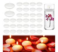 LFBEST 32 Pcs Unscented White Floating Candles, Smokeless Waterproof Floating Candles Non Toxic, White Candles in Water for Centerpieces Wedding Pool Party and Christmas Decorations
