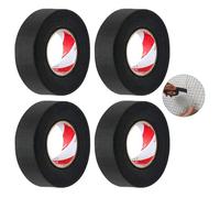 LFBEST Wiring Hardness Tape - 4 Rolls Heat Resistant Adhesive Cloth Fabric Tape,Wiring Harness Loom Tape, Tape Wiring Cloth Tape Black,Fabric Tape Adhesive,Car Loom Tape, Cable Looms Tape(1.9cmx19m)