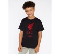 LFC Junior Red Liverbird Personalised Black Tee