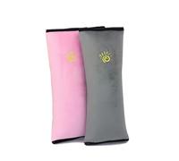 LFCFBH 2 PCS Seat Belt Pads for Kids Seniors, Adjust Vehicle Seat Belt Covers with Shoulder Pillow Head Neck Support(Pink, Grey)